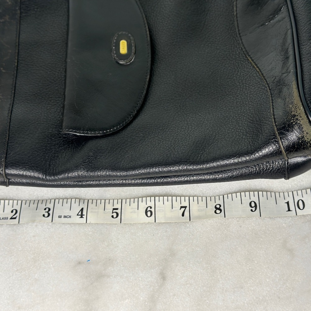 Vintage Bally Pebble Leather Bucket Shoulder Bag Gold Chain Front Flap Pocket - Picture 8 of 8